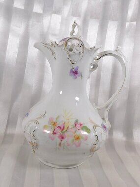 Thun White Floral Chocolate Pot # 26101